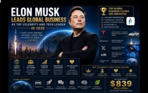 Elon Musk Leads Global Business as Top Celebrity and Tech Leader in 2026