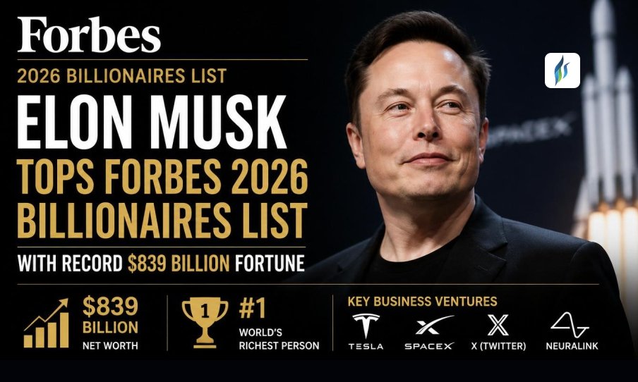 Elon Musk Tops Forbes 2026 Billionaires List With Record $839 Billion Fortune