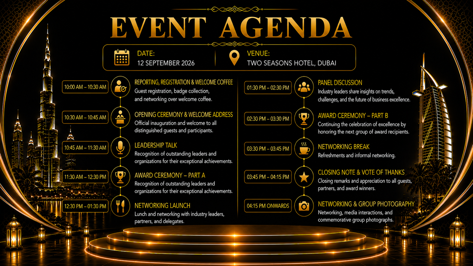 Event agenda