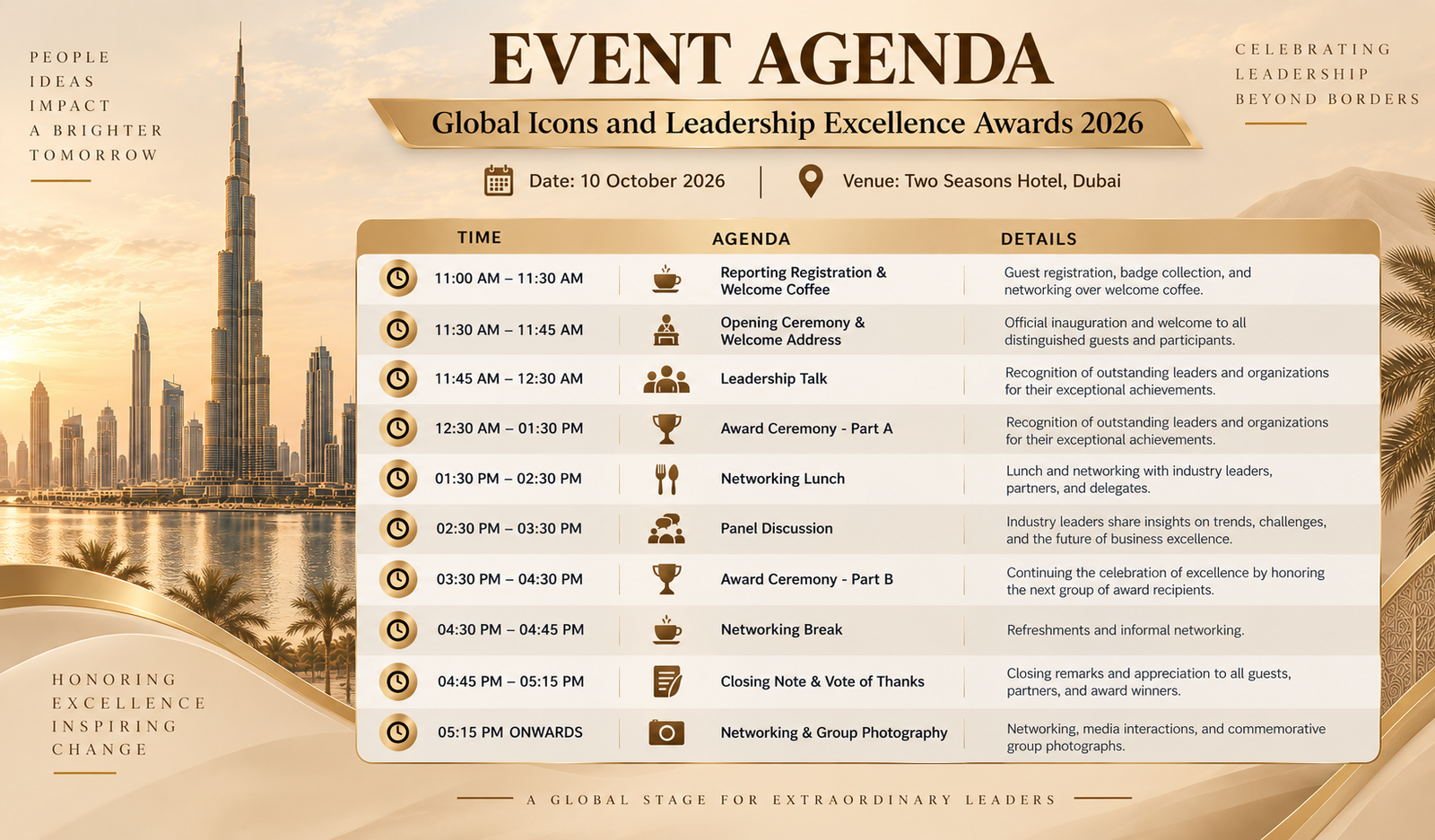 Event agenda - oct